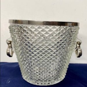 Vintage Cut Glass hobnail Ice Bucket